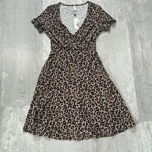 Leopard Print Dress with Pockets